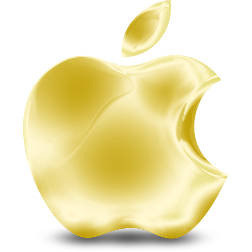 黄色水晶风格苹果标志