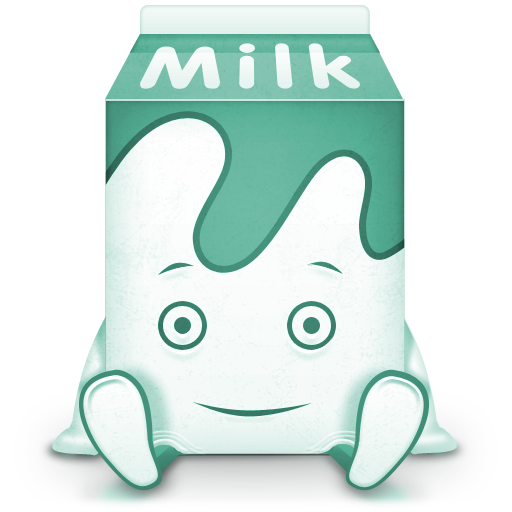 卡通牛奶盒子png图标