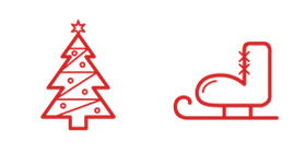 红色线条圣诞节元素PNG图标